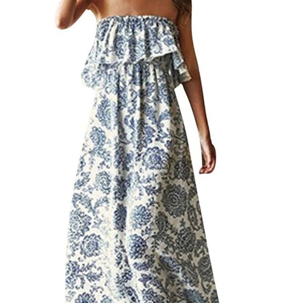 Strapless summer maxi